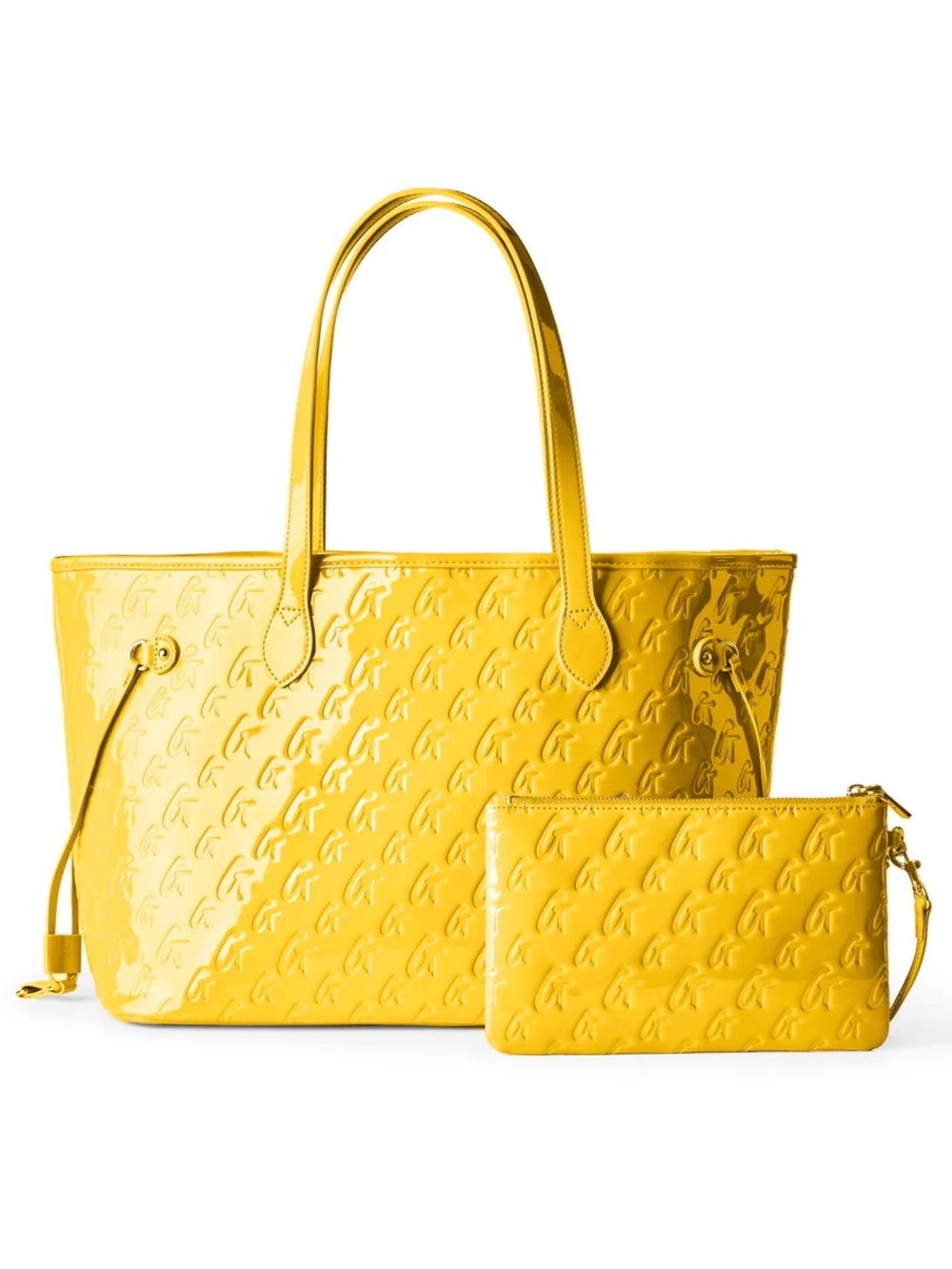 Glamaholic Monogram Glam Tote With Wristlet - Yellow